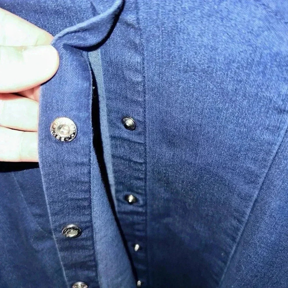 In Wear Jeans Denim Long Sleeve Full Button Up Dress Size 4 - Picture 6 of 8